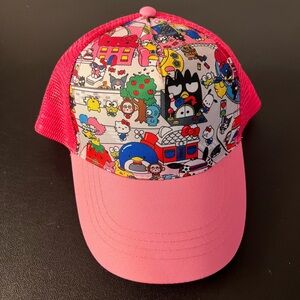 Sanrio Hello Kitty And Friends Village Town Pink Trucker Hat Baseball Cap NEW